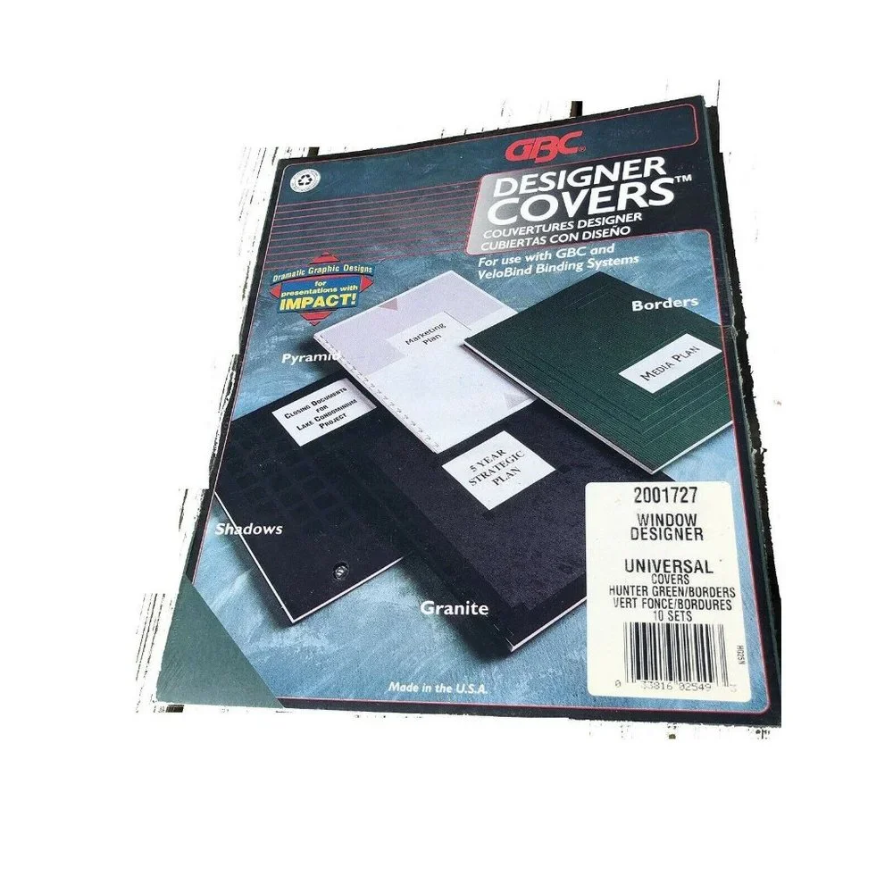 NWT Pack of 10 GBC Designer Universal Covers Hunter Green Window Designer Report